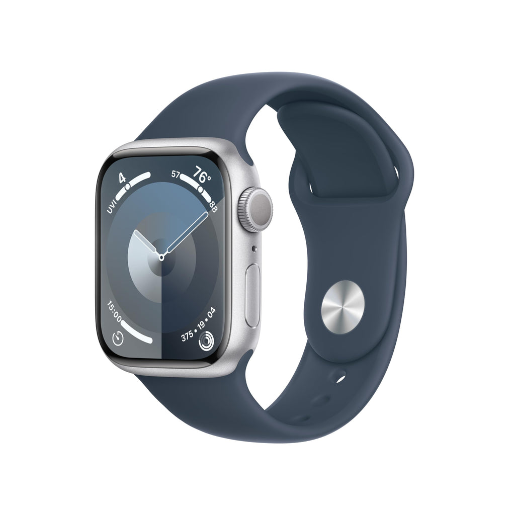 Apple Watch Series 9 [GPS 45mm] Midnight Aluminum Case with Midnight Sport Band M/L (Renewed)