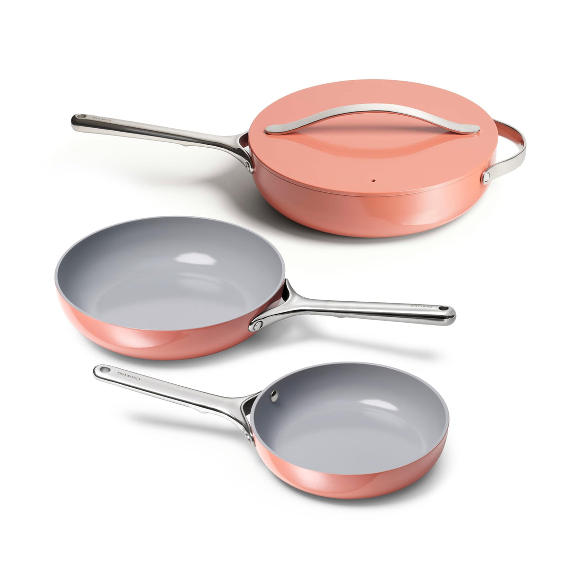 Caraway 4-Piece Fry Pan Set - Non-Stick Frying Pans (10.5 & 8) & Non-Stick Saut Pan - Non Toxic, PTFE & PFOA Free - Oven Safe & Compatible with