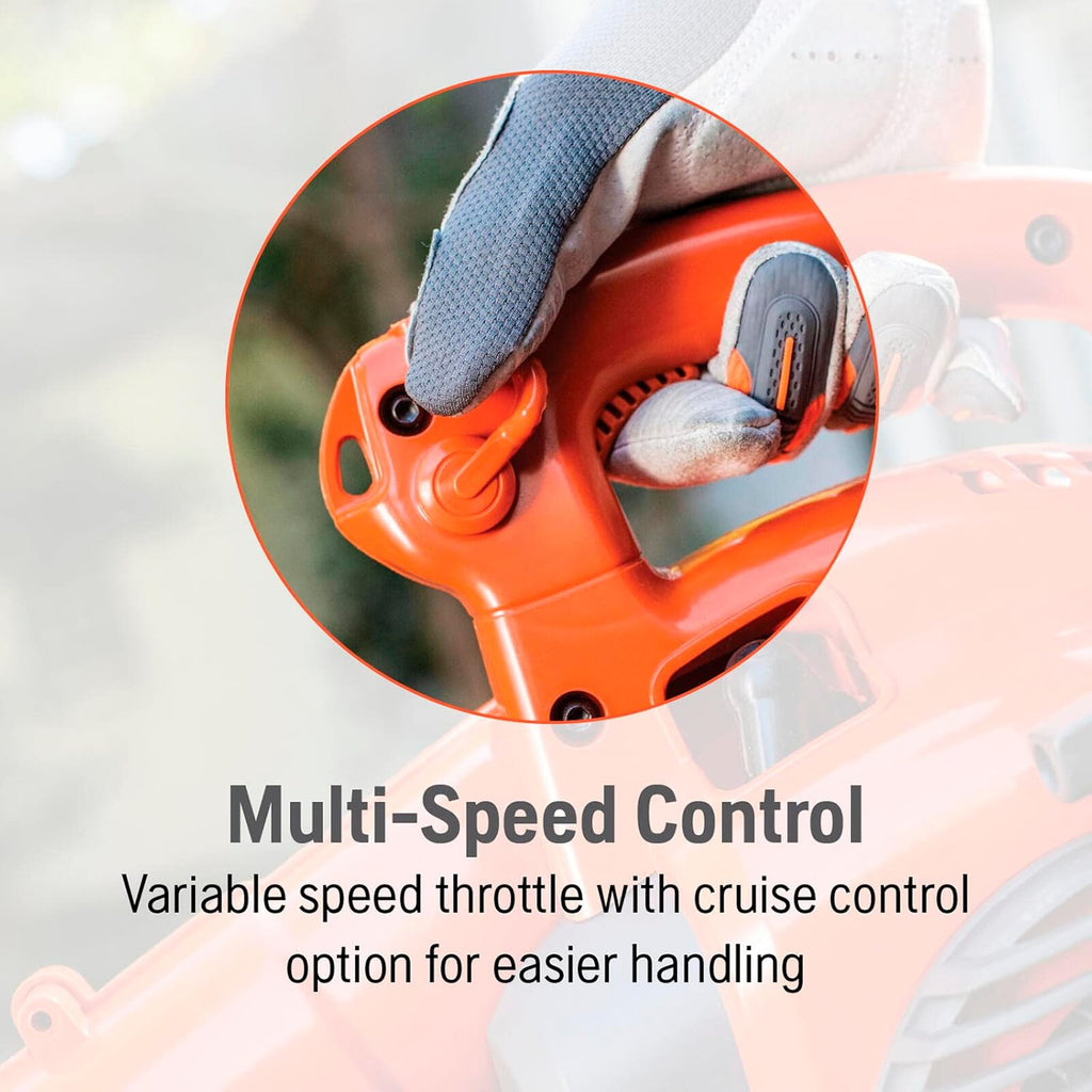 Husqvarna 125B Gas Leaf Blower, 28-cc 1.1-HP 2-Cycle Handheld Leaf Blower, 470-CFM, 170-MPH, 12.5-N Powerful Clearing Performance and Ergonomic