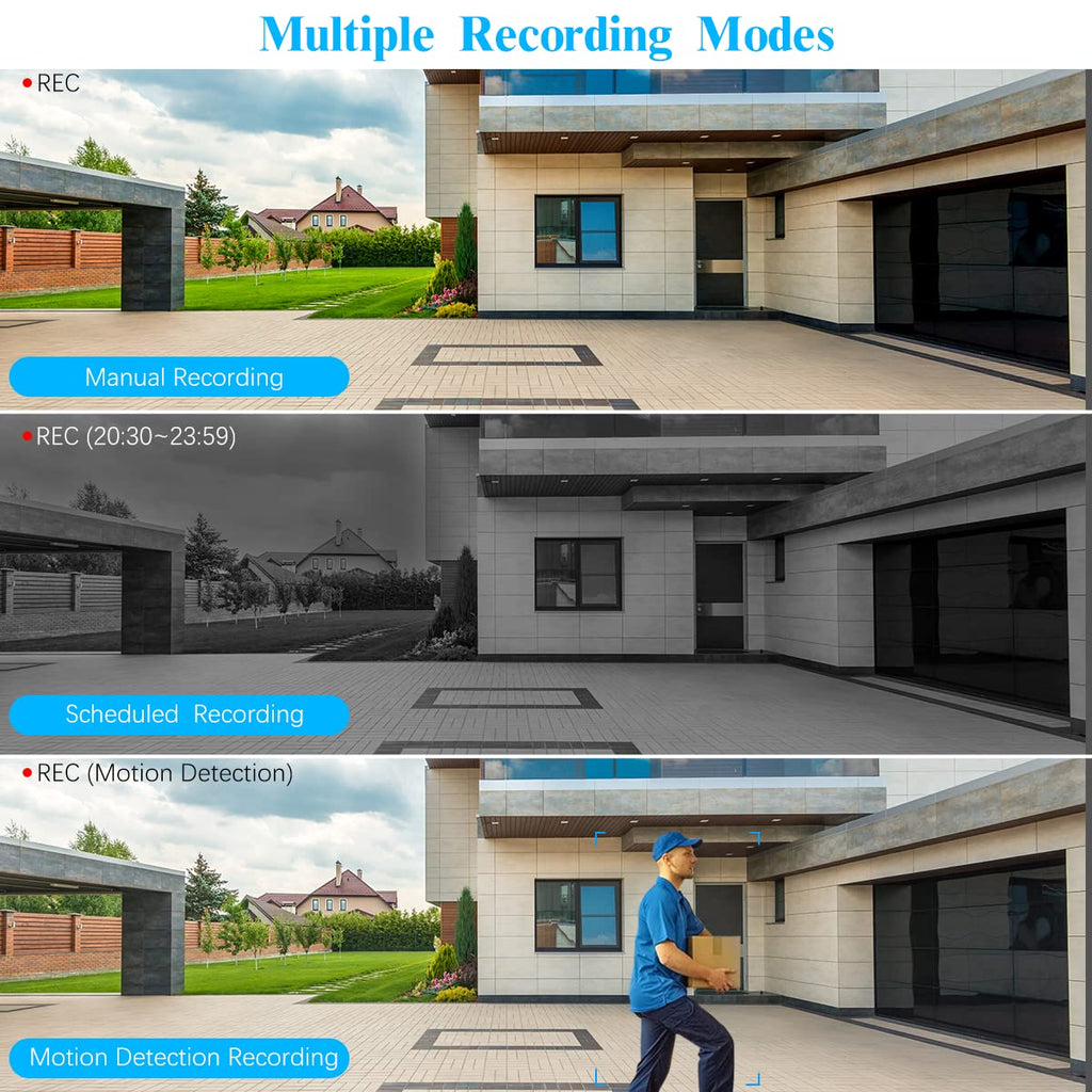 OOSSXX (4K/8.0 Megapixel & 130 Ultra Wide-Angle) 2-Way Audio PoE Outdoor Home Security Camera System Wired Outdoor Video Surveillance IP Cameras
