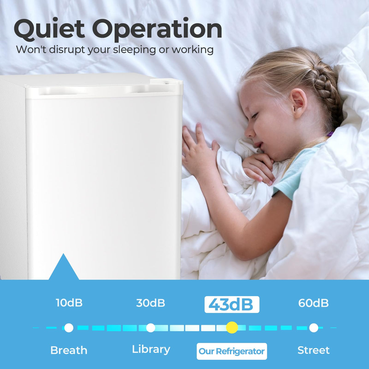 Antarctic Star 3.2 Cu.Ft. Mini Fridge with Freezer, Small Refrigerators with Adjustable Thermostat, Low Noise, Energy Saving, Compact Refrigerators