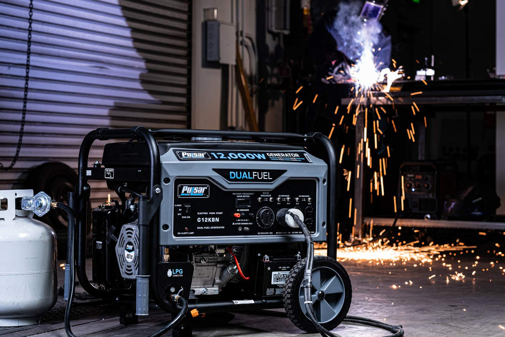 Pulsar GD10KBN 10500W Dual Fuel Home Backup Portable Inverter Generator with Wheel Kit and Electric Start RV Ready