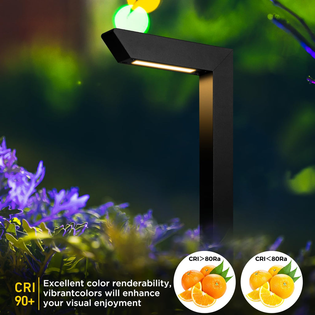 Gardencoin 3CCT LED Low Voltage Landscape Pathway Light, 12V Premium 3000K/4000K/5000K Selectable Path Lights Wired, Modern Walkway Lights Outdoor