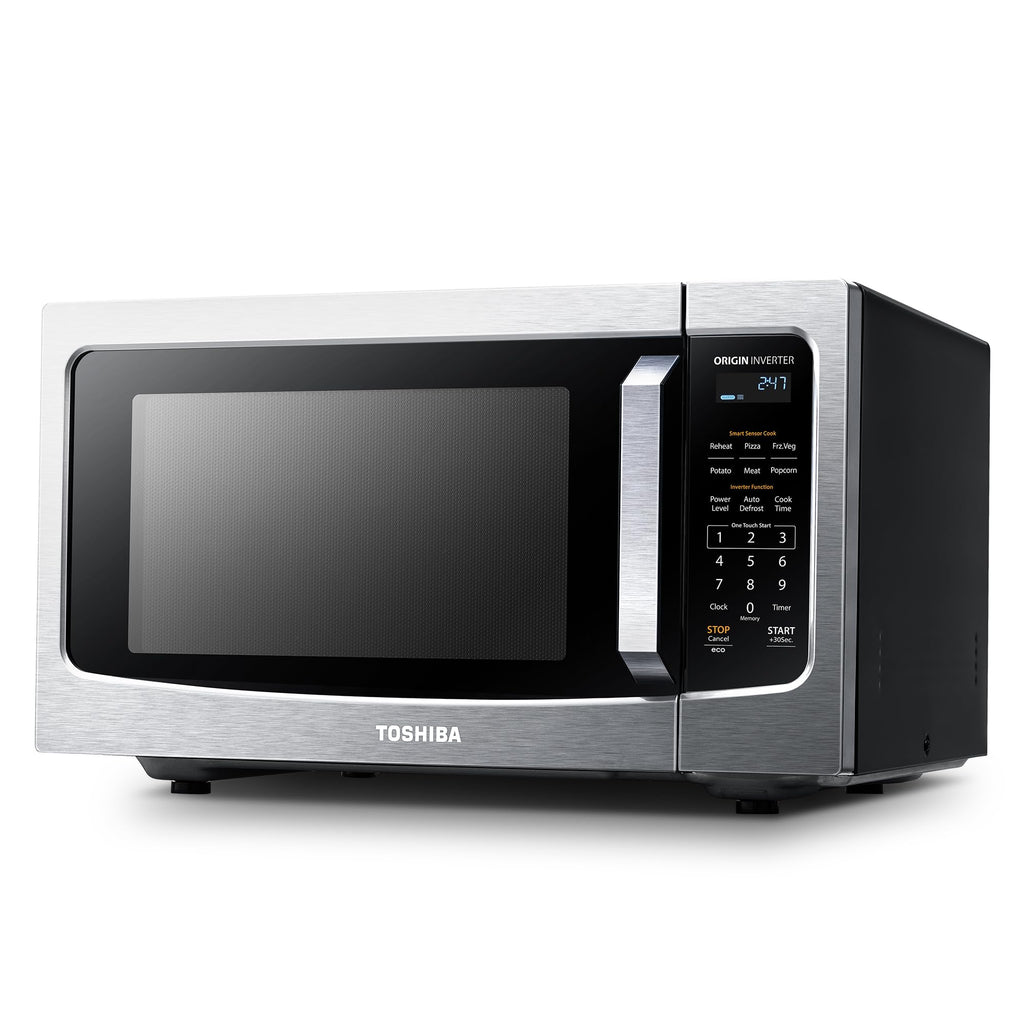 TOSHIBA ML4-EM22PAIT(SS) Countertop Microwave Oven with Sensor Cook, 6 Auto Menus, Origin Inverter, Child Lock, 2.2 Cu Ft for Large Family, 16.5 Inch