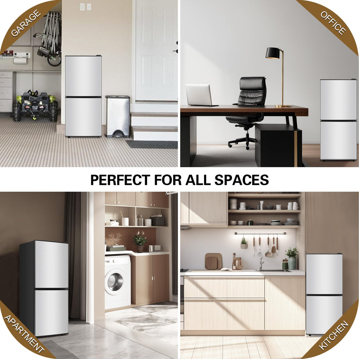3.3 Cu. Ft. Mini Fridge with Freezer, Compact Refrigerator with Adjustable 7-Level Thermostat, Dorm Fridge for Kichen, RV, Office, Apartment, Black