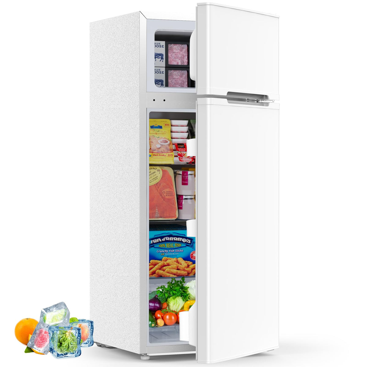 4.5 Cu.Ft Mini Fridge with Freezer, 2 Door Compact Refrigerator, Small Fridge with Adjustable Thermostat Energy Ultra Quiet, Mini Fridge Removable