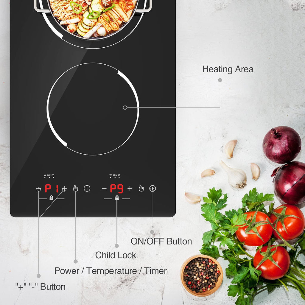 4 Burner Electric Cooktop,7200W Built-in & Countertop 4 Burner Electric Stove Top with 9 Power Levels, Child Safety Lock & 99mins Timer, 30 inch