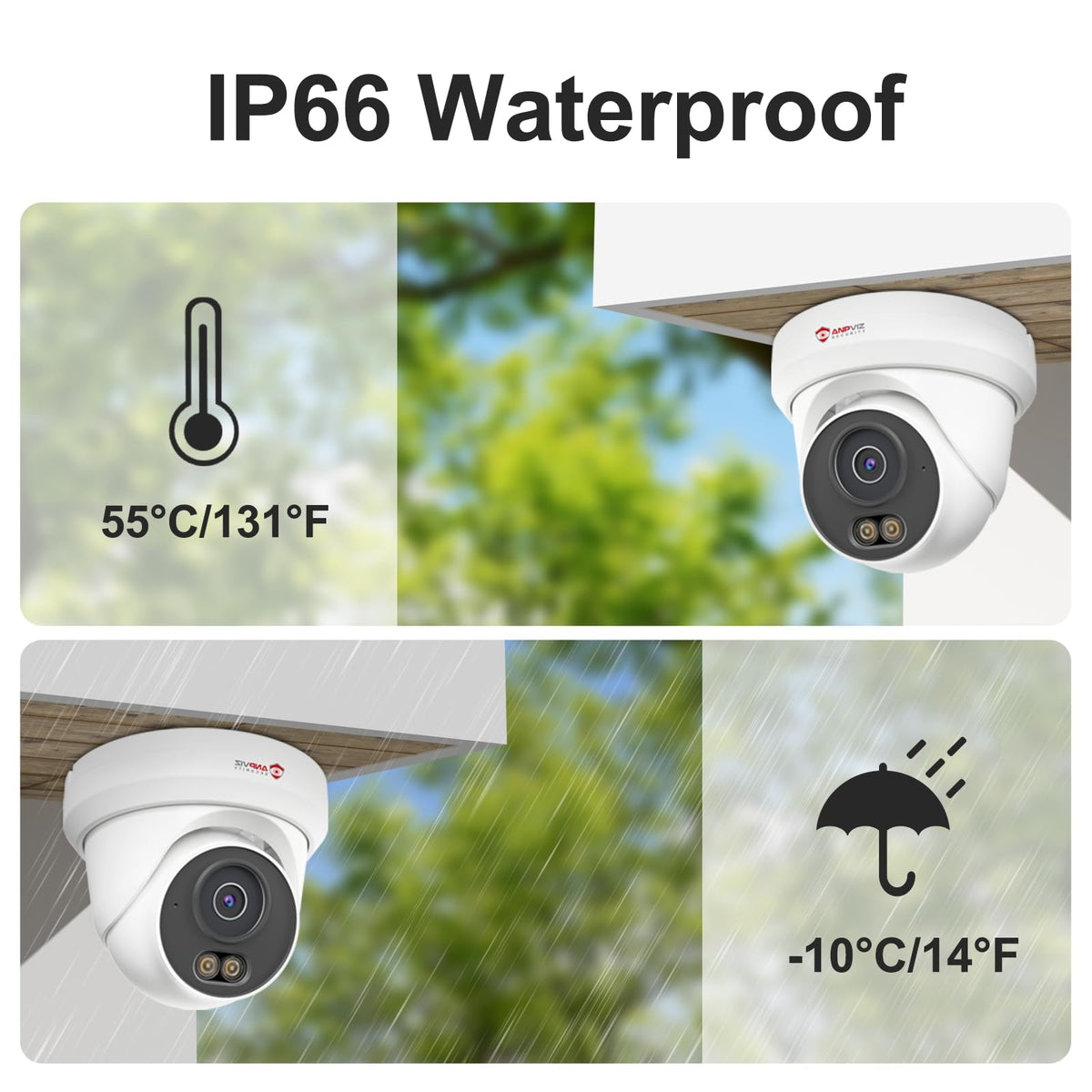 Anpviz 12MP 16CH NVR PoE Security Camera System, 8PCS 3K 6MP Wired IP Turret Cameras Outdoor with AI Human Vehicle Detection, Smart Color Night