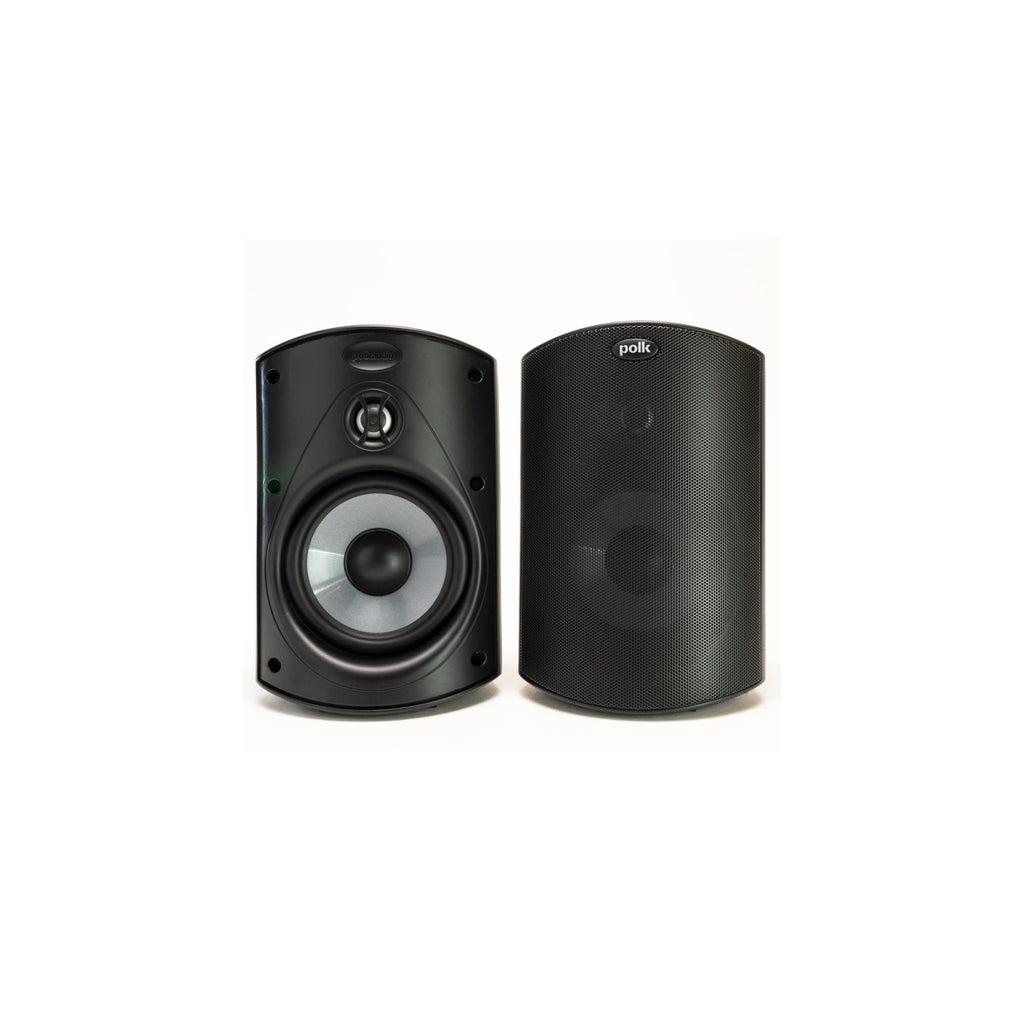 Polk Audio Atrium 4 Weatherproof Outdoor Speakers with Powerful Bass (Pair, Black), All-Weather Durability, Broad Sound Coverage, Speed-Lock Mounting