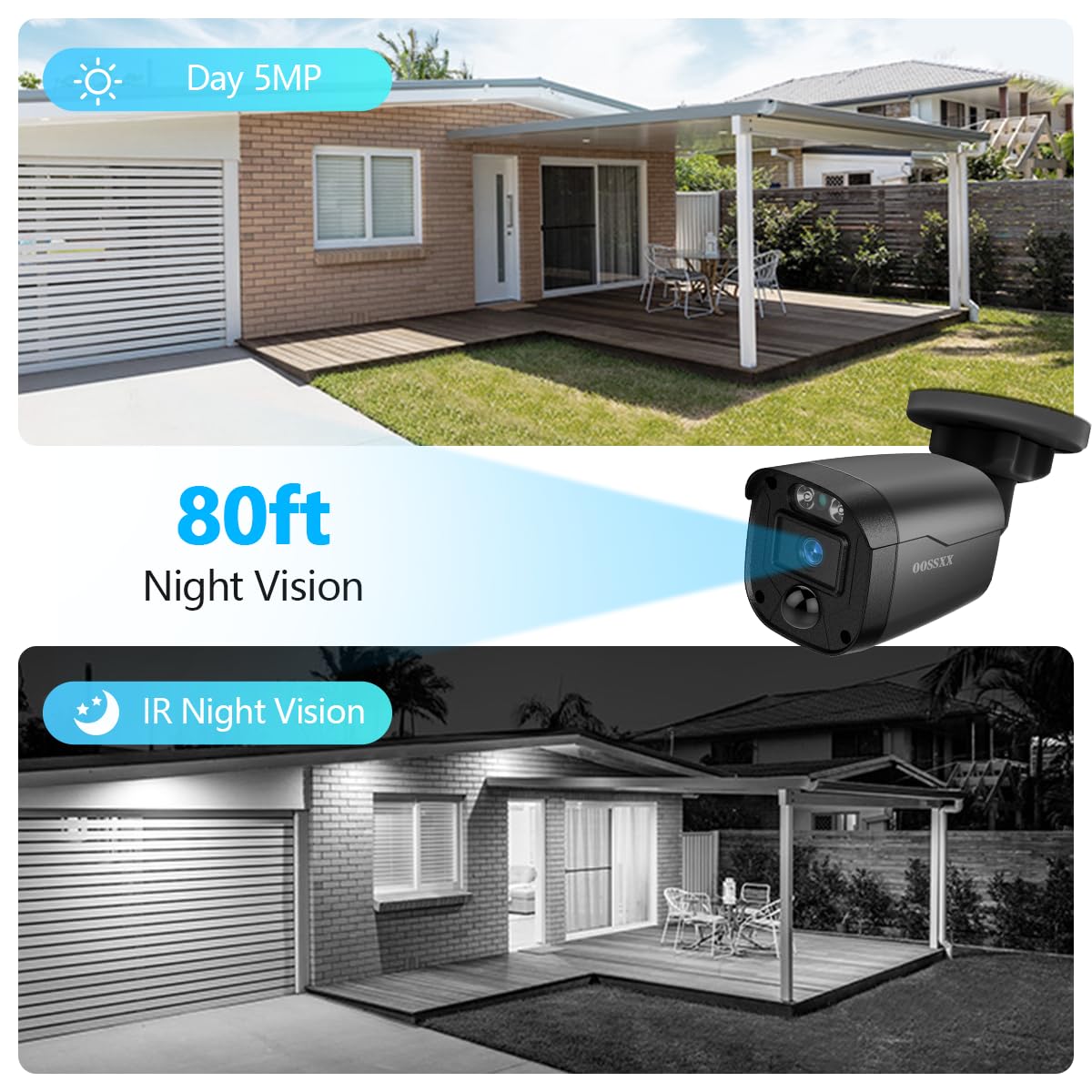 Full HD 5MP Definition Wired Security Camera System Outdoor Surveillance Cameras CCTV Camera Home Security System Outside Surveillance Video