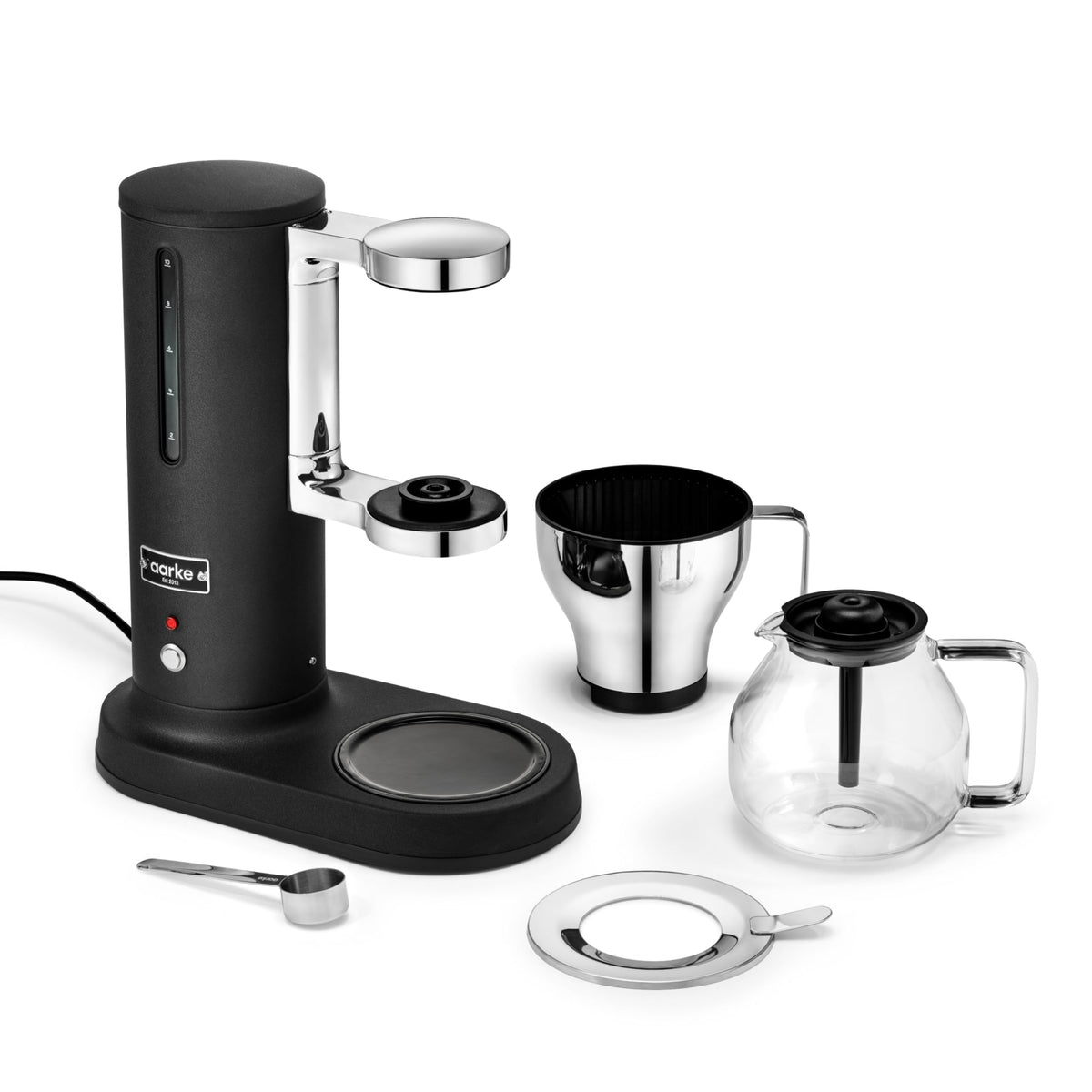 Aarke Coffee Maker - Electric 10 Cup / 42 fl oz Drip Brewer with Automatic Drip-Stop, Glass Carafe, Brews Full Pot in Under 6 Minutes, SCA Certified