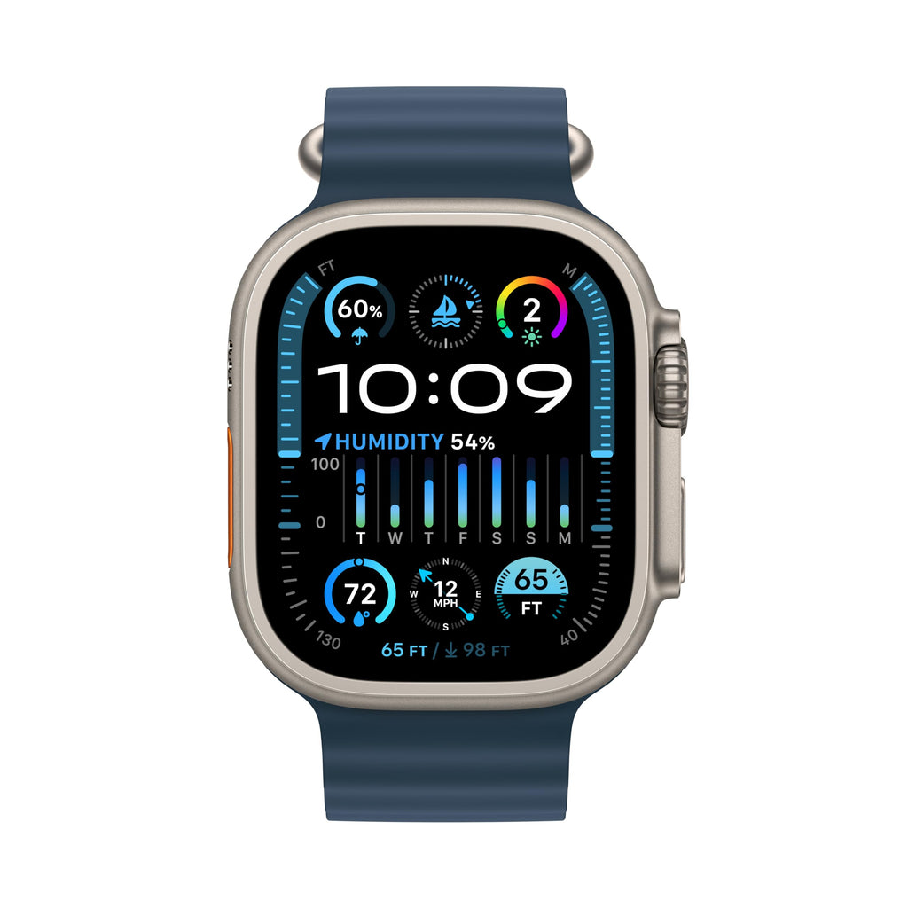 Apple Watch Ultra 2 (GPS + Cellular, 49MM) - Black Titanium Case with Black Ocean Band (Renewed Premium)