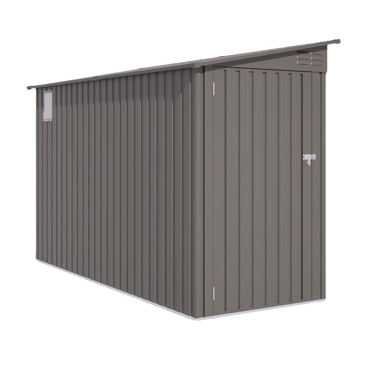 4 * 9.2 FT Outdoor Storage Shed, Galvanized Steel Garden Shed with Lockable Door & Window, Waterproof Metal Tool Storage for Garden, Backyard, Patio