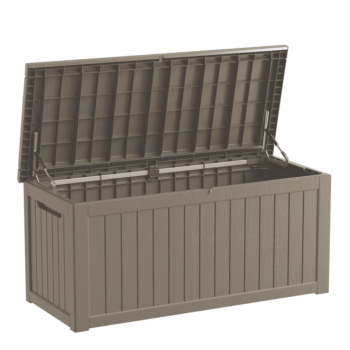 Mersco 320 Gallon Double-Wall Resin Deck Box - Lockable Waterproof Outdoor Storage Box, 1000lbs Capacity & Doubles as Seating for Patio Furniture