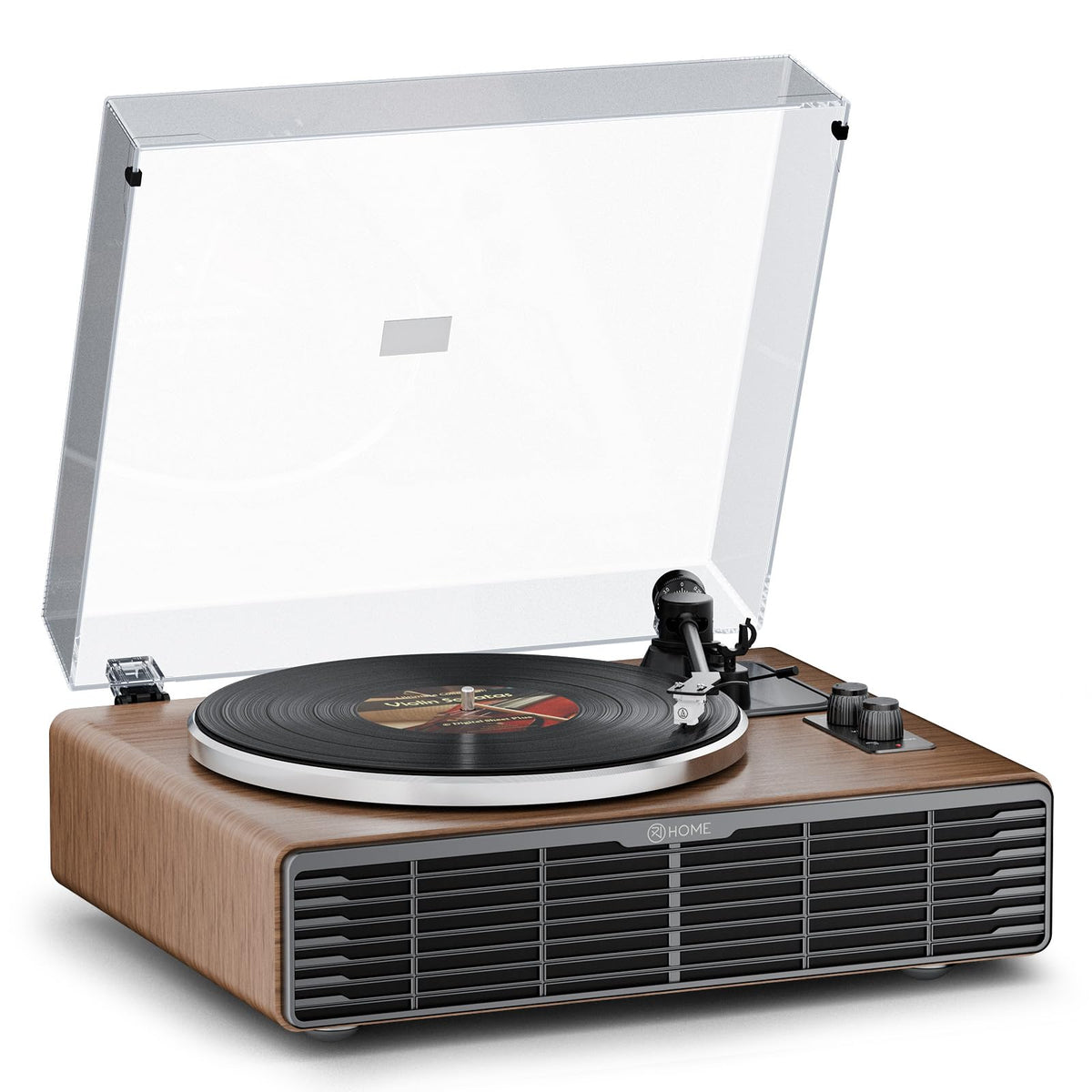 Vinyl Record Player, All-in-one Record Player with Built-in Speakers, Bluetooth Turntable for High Fidelity Sound, Aux-in Functionality, 2 Speed, for