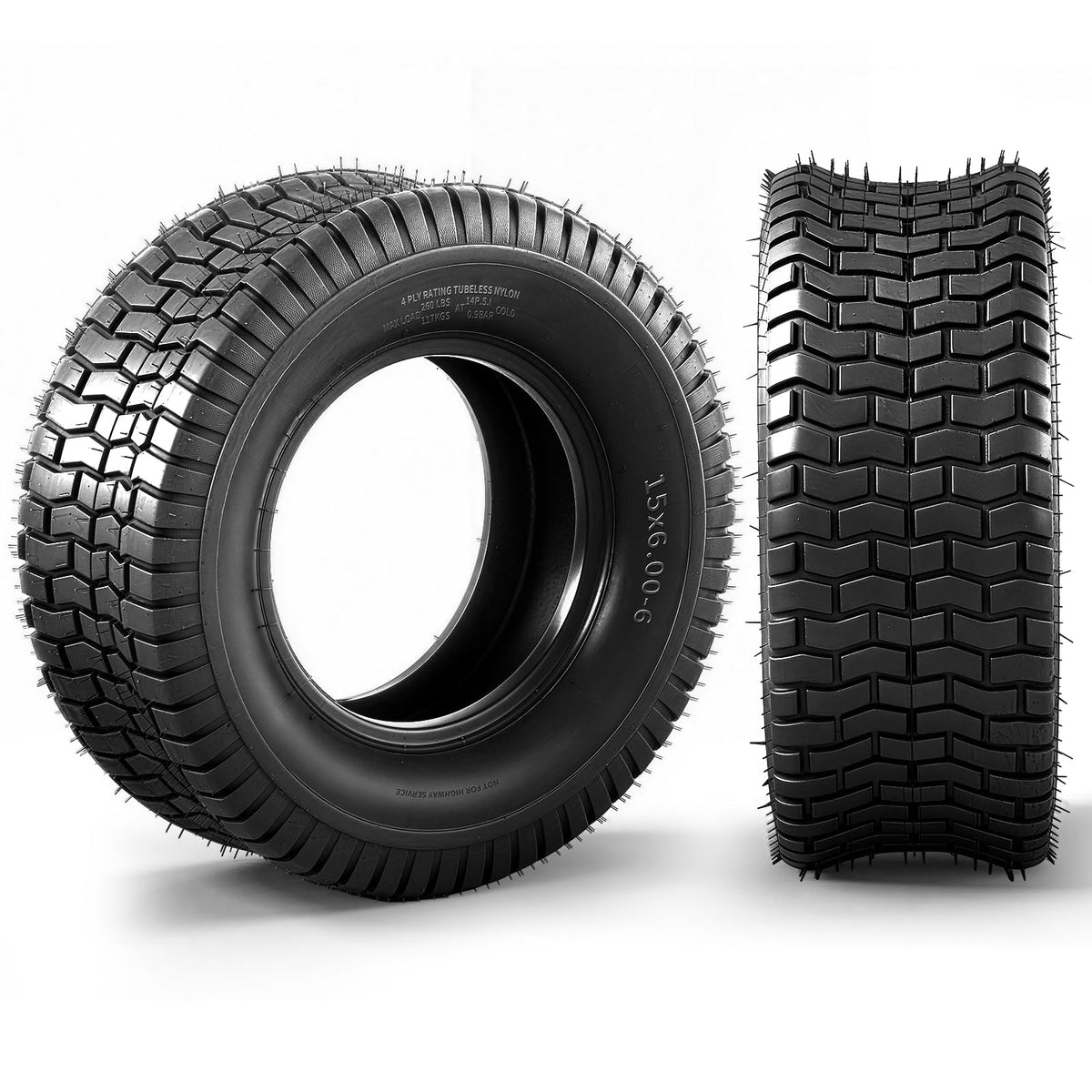 20x8.00-8 Lawn Mower Tire, 4 Ply,Tubeless, 2 Pack