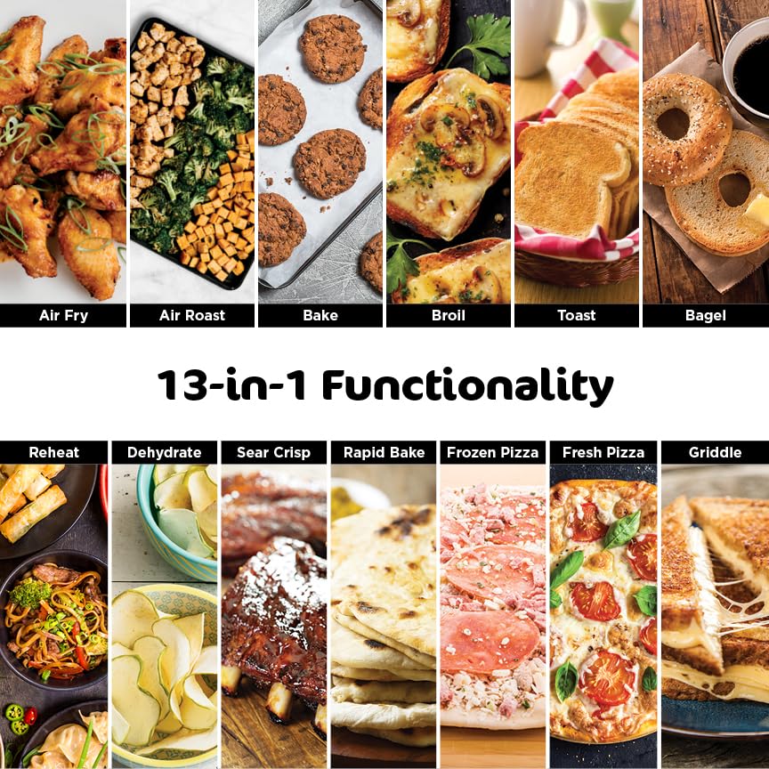 Ninja SP201 Digital Air Fry Pro Countertop 8-in-1 Oven with Extended Height, XL Capacity, Flip Up & Away Capability for Storage Space, with Air Fry