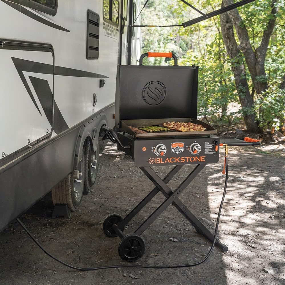 Blackstone On The Go 22" Omnivore Griddle RV-Ready Package - Includes Propane Quick Connect and Griddle Tool Kit - The Ultimate Blackstone Grill Kit