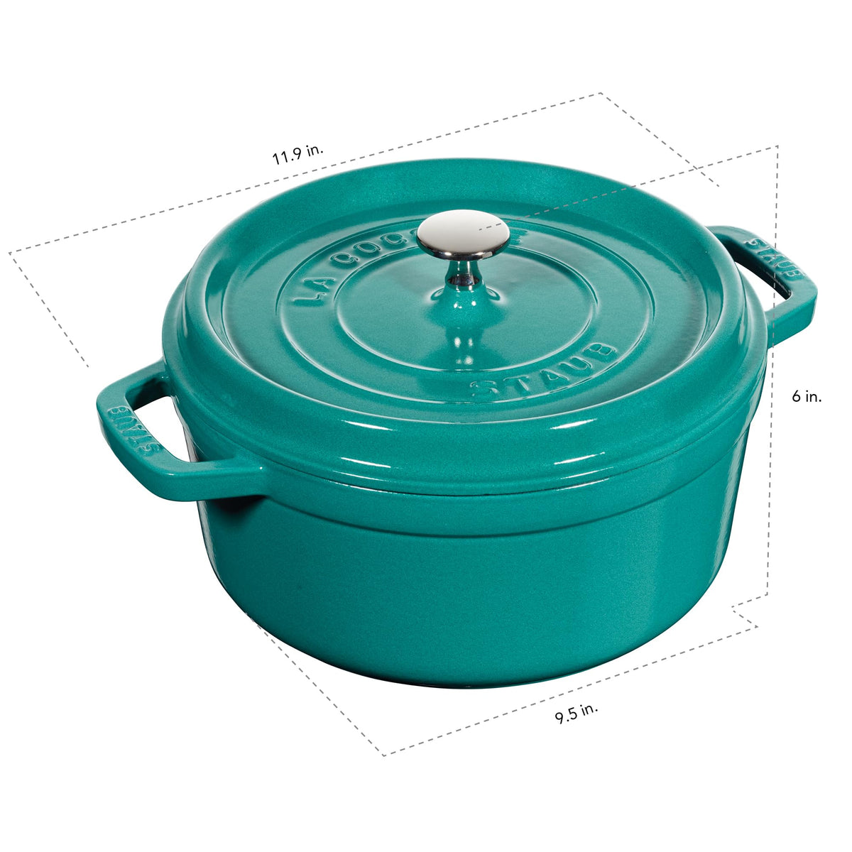 Staub Cast Iron 7-qt Round Cocotte - White Truffle, Made in France