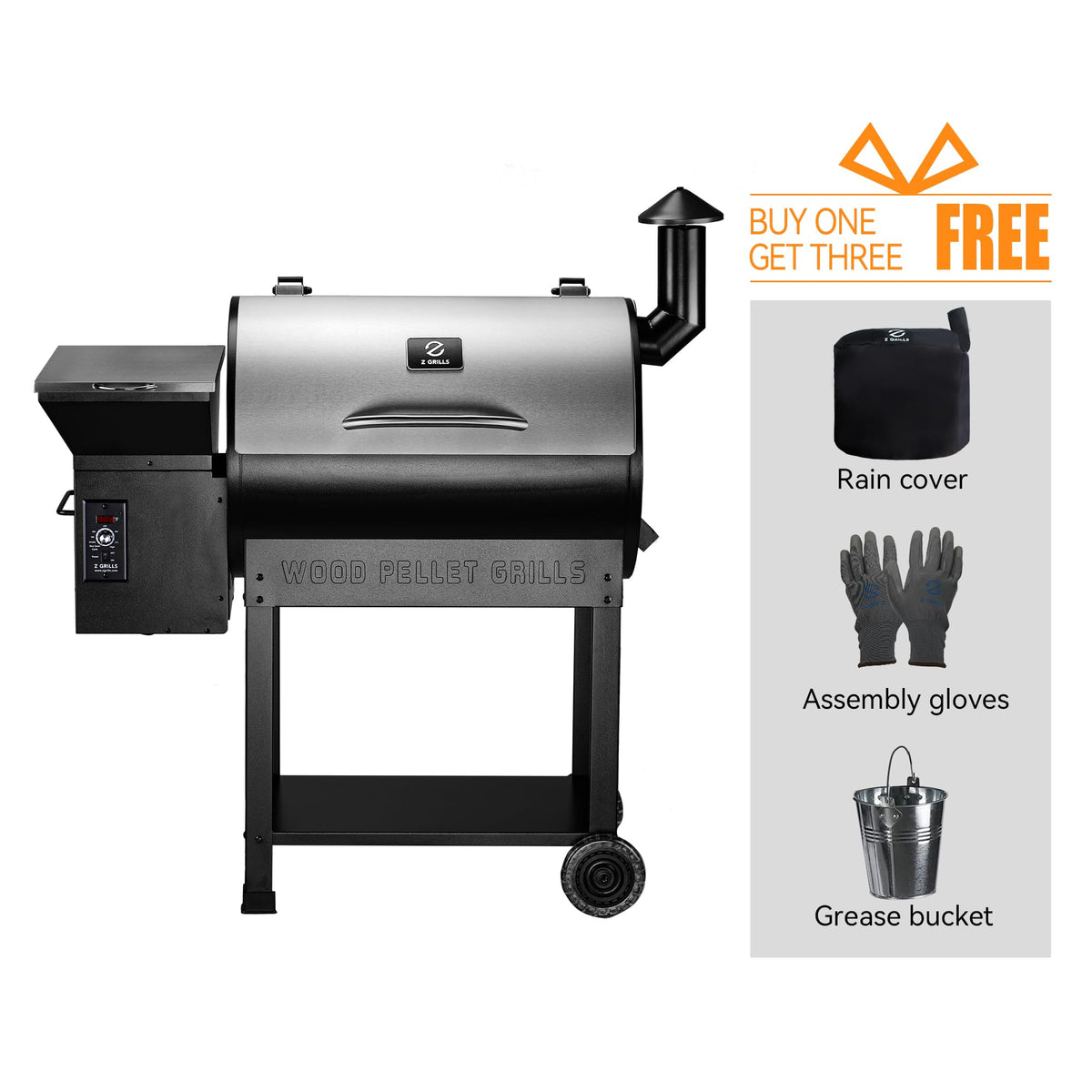 Z GRILLS ZPG-450A2 Wood Pellet Grill & Smoker, PID V3.0 Controller, 459 Sq in Cook Area, Foldable Shelf, Meat Probe, Rain Cover, 8 in 1 BBQ Grill