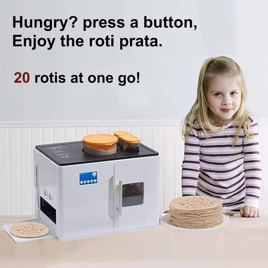 Fully Automatic Roti Maker, Electric Chapati Tortilla Pancake Flatbreads Pita Making Machine, Rotis Naan Maker, One Key to Make 20 Pcs/One Time, for