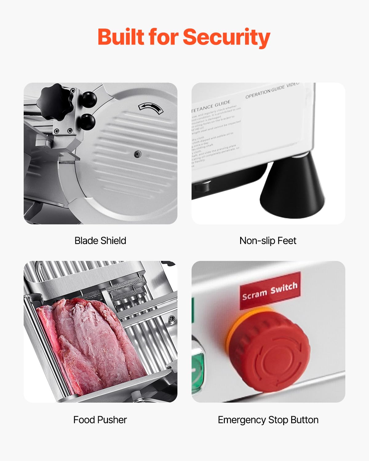 VEVOR Commercial Meat Slicer, 10 inch Electric Food Slicer, 240W Frozen Meat Deli Slicer, Premium Chromium-plated Steel Blade Semi-Auto Meat Slicer