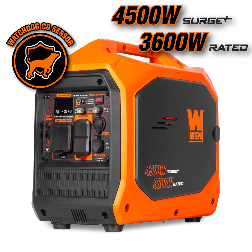WEN Quiet and Lightweight 3600-Watt Dual Fuel RV-Ready Portable Inverter Generator with Fuel Shut Off and CO Watchdog (DF360iX)