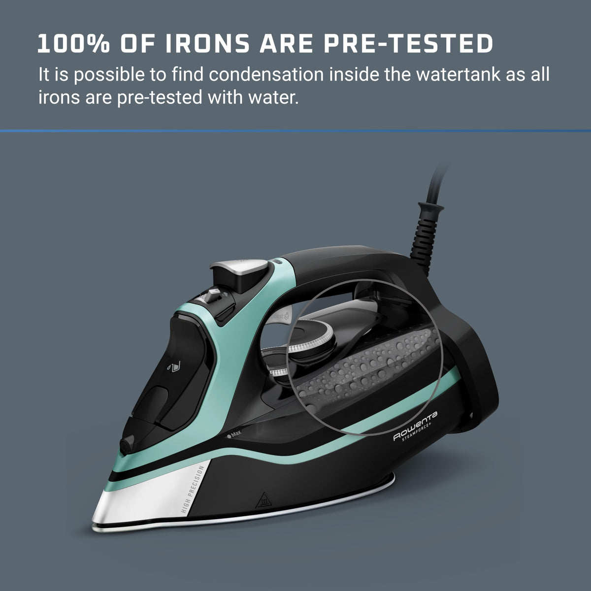 Rowenta Iron for Clothes, High Pressure Steamer Iron with Boiler System, 400 Steam Holes, Vertical Steaming, 37oz Tank, Stainless Steel Soleplate