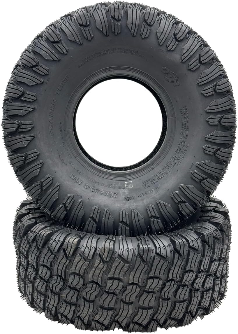 Set of 2-20x8.00-8 4-Ply Reaper Turf Tire