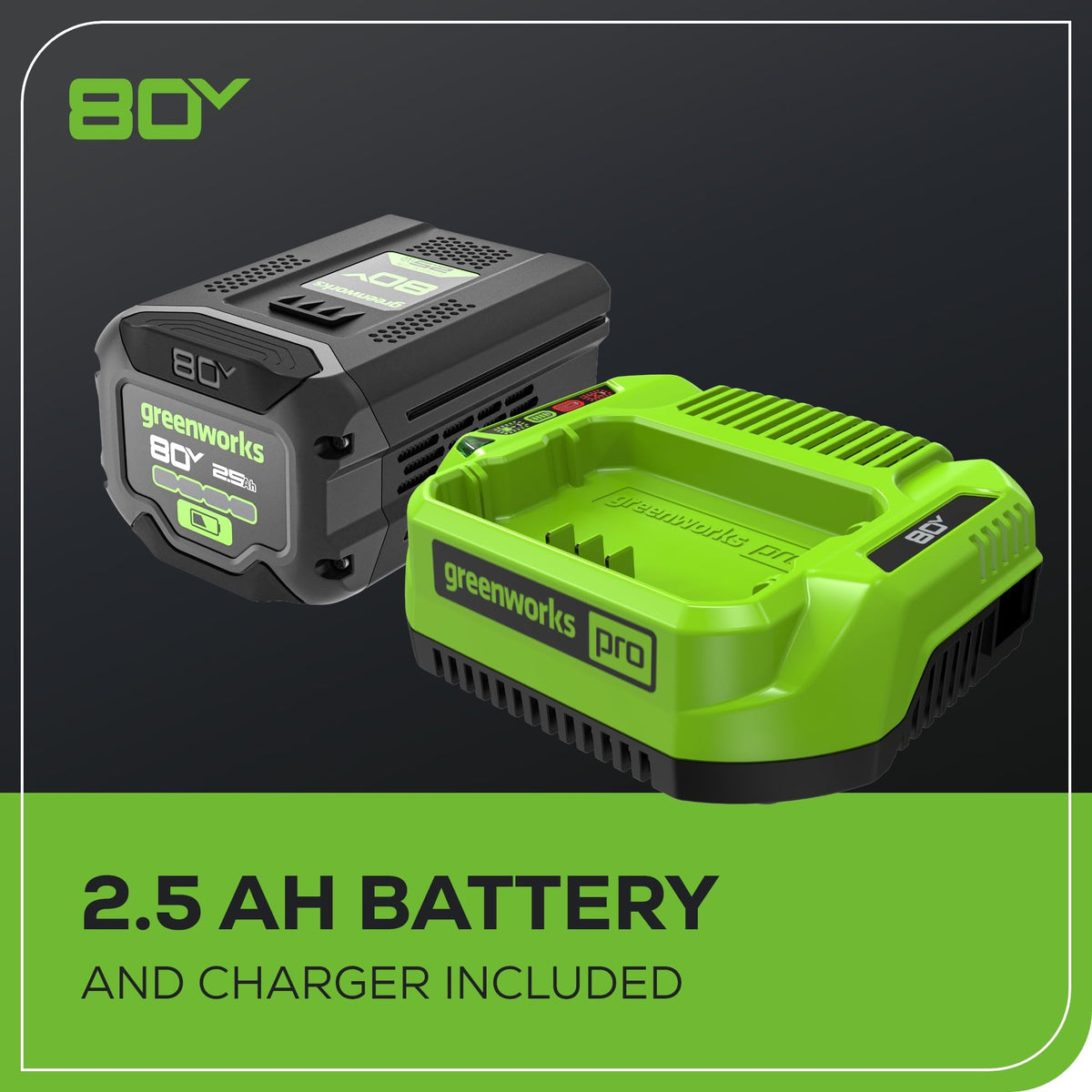 Greenworks 80V 18" Brushless Cordless Chainsaw (Great For Tree Felling, Limbing, Pruning, and Firewood) / 75+ Compatible Tools), 2.0Ah Battery and