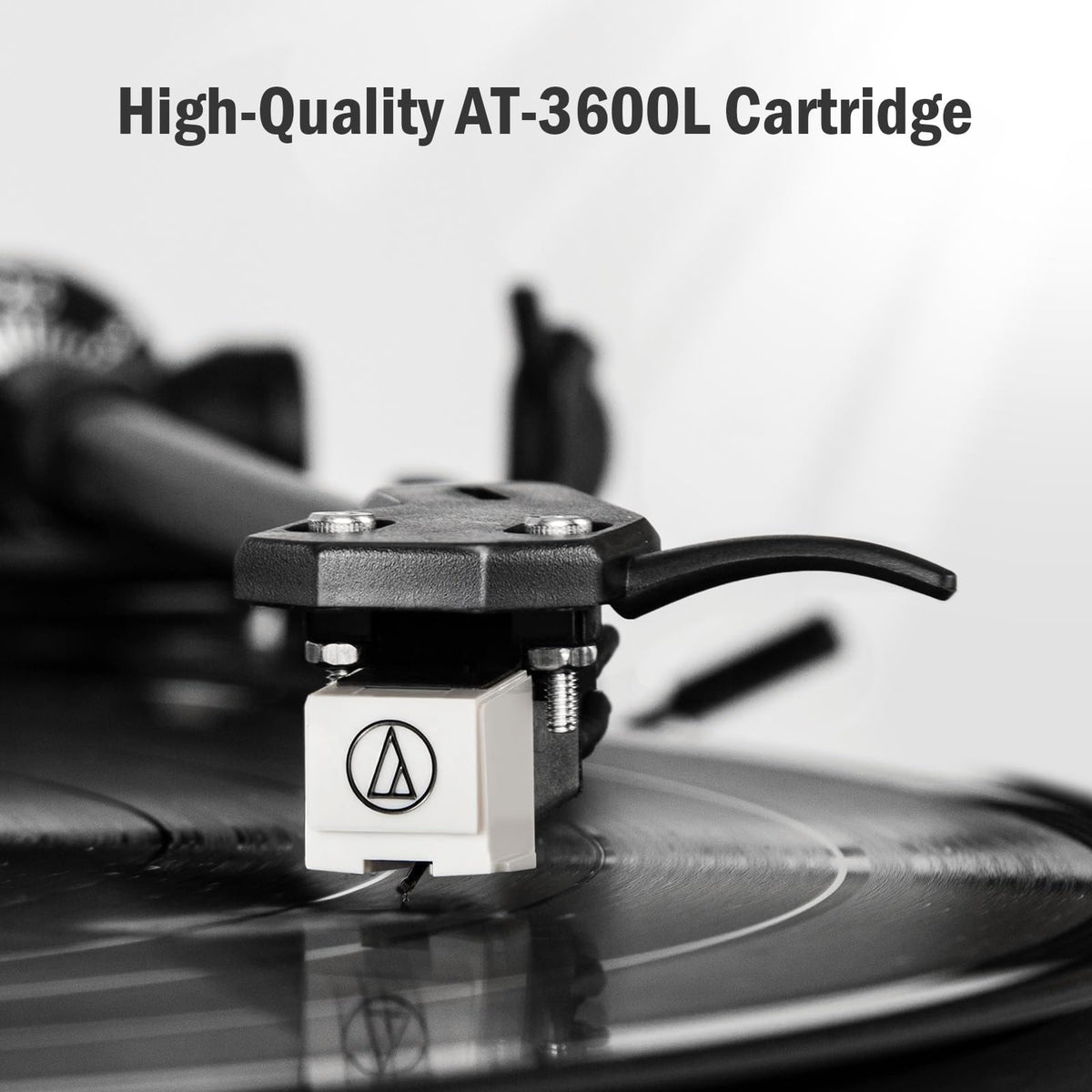 1 by ONE High Fidelity Belt Drive Turntable with Built-in Speakers, Vinyl Record Player with Magnetic Cartridge, Bluetooth Playback and Aux-in
