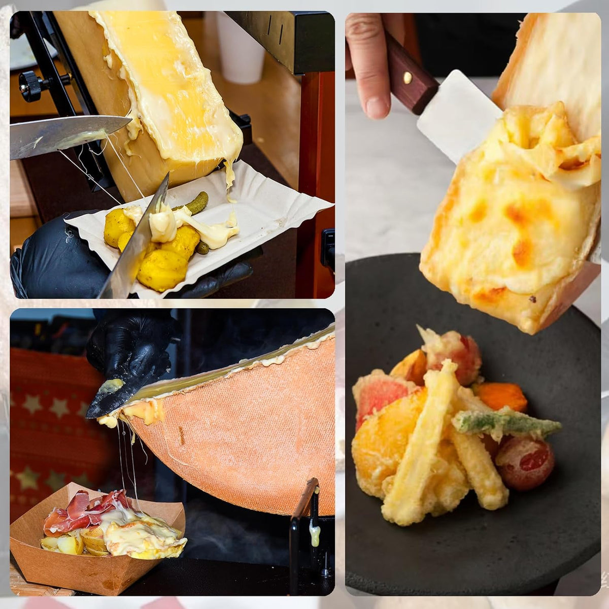 Raclette Cheese Melter Electric Countertop Cheese Melting Raclette Grill Half Cheese Wheel Maker Height Adjustable for Resaurant Kitchen