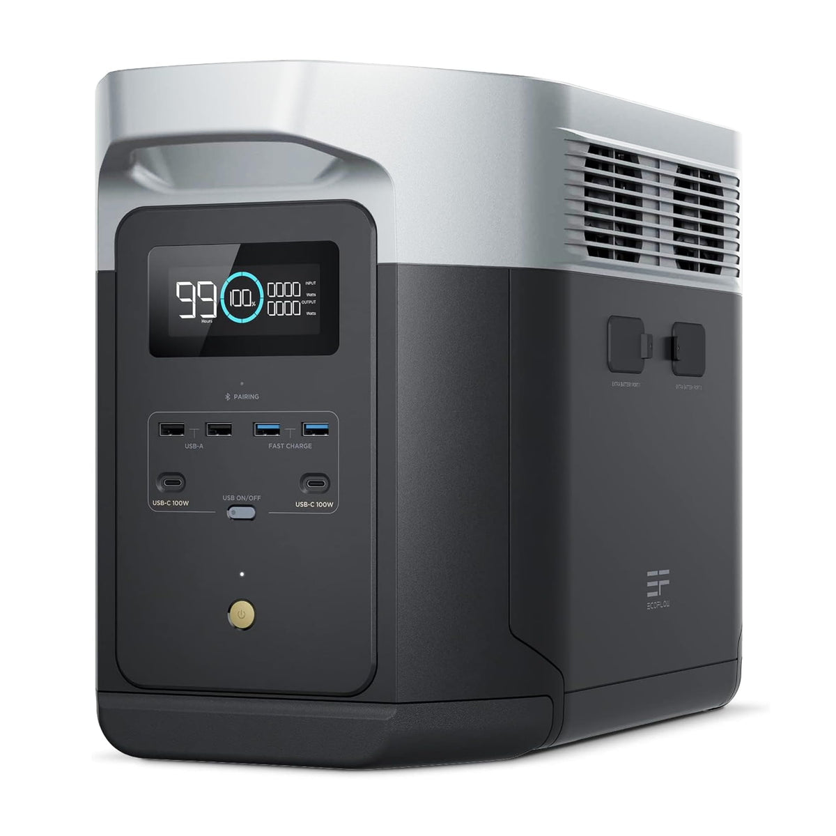 EF ECOFLOW Portable Power Station DELTA 3 Max, 2048Wh LiFePO4 Battery, Solar Generator (Solar Panel Optional), 3400W X-Boost Output, Ultra-Fast 0-80%