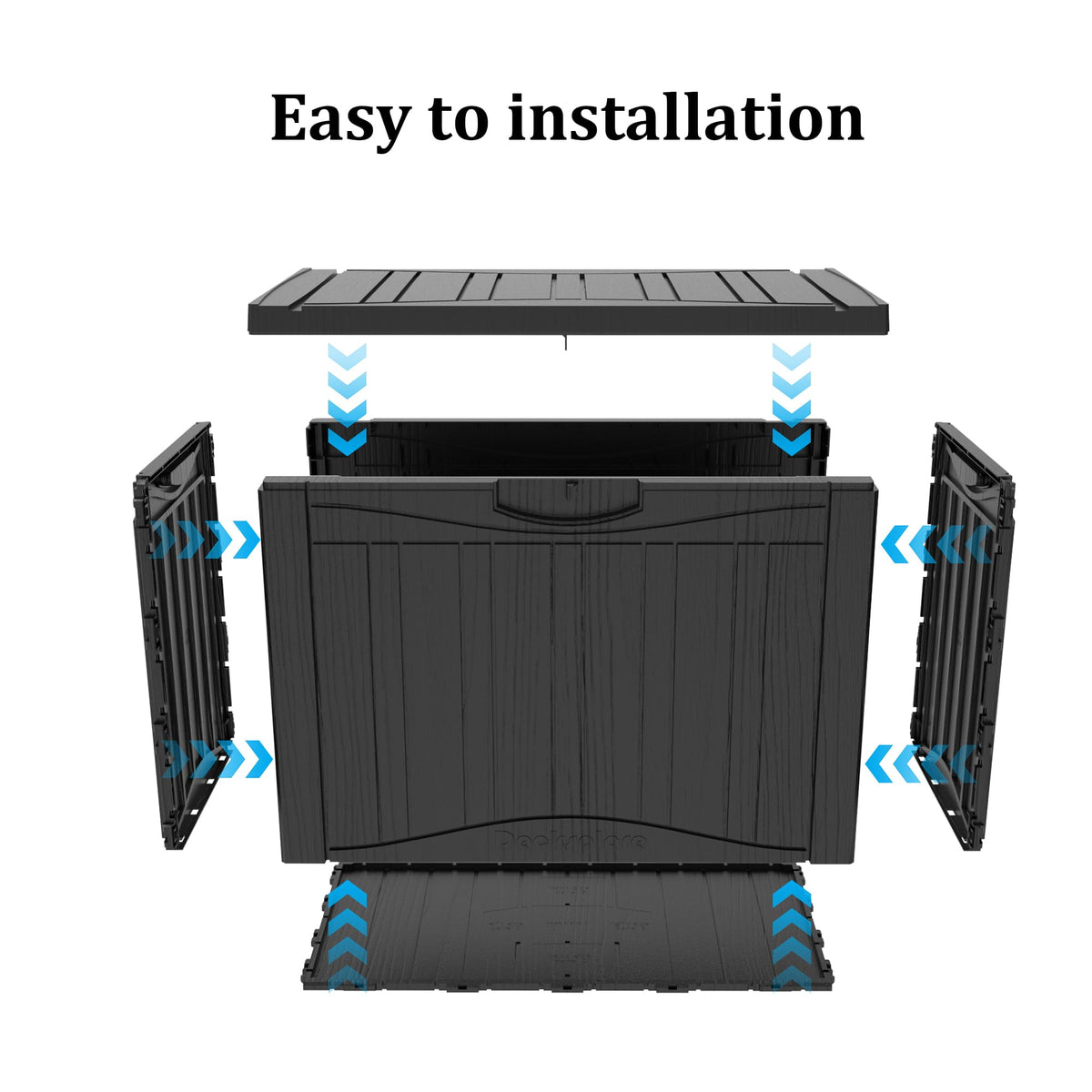 Mersco 320 Gallon Double-Wall Resin Deck Box - Lockable Waterproof Outdoor Storage Box, 1000lbs Capacity & Doubles as Seating for Patio Furniture