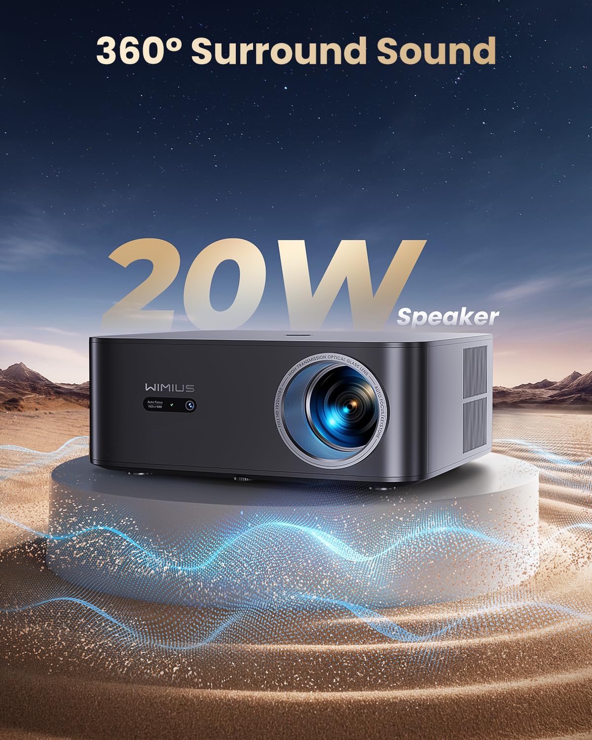 1200 ANSI/Google TV/4K Supported Smart Projector with WiFi & Bluetooth, Outdoor & Home Movie Projectors with Voice Control,Auto Focus & Keystone