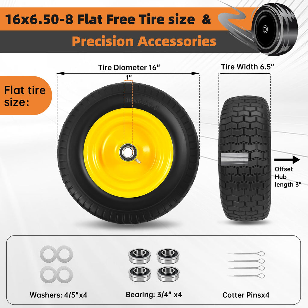 2-Pack 20x10.00-8 Tubeless Lawn Mower Rear Tire and Wheel Assembly, 4-Ply.