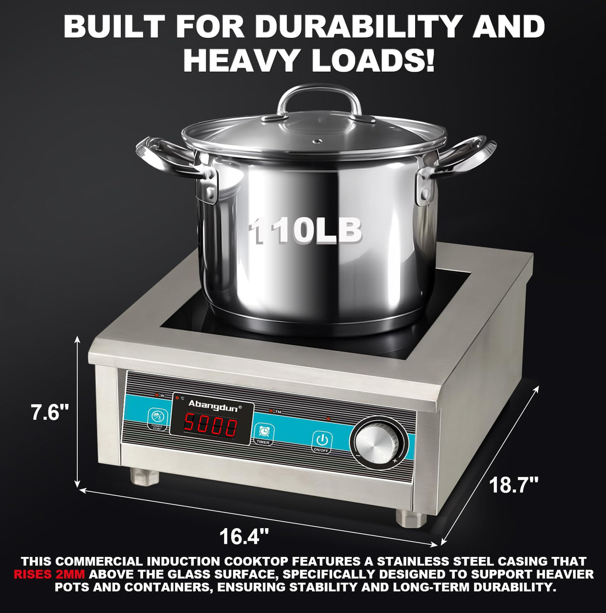 Commercial Induction Cooktop Lower Power Even Heating Hot Plate 3500W /220V Single-phase Abangdun