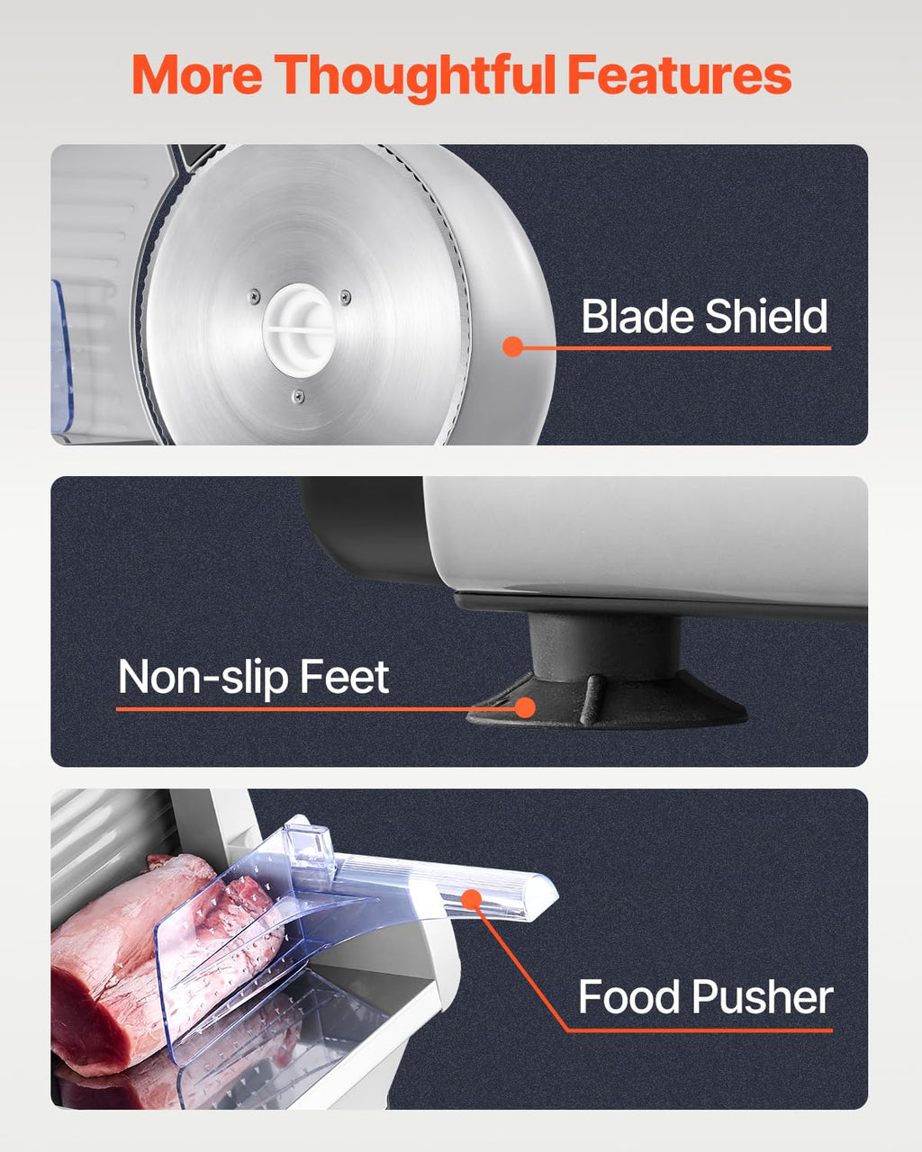 VEVOR Commercial Meat Slicer, 10 inch Electric Food Slicer, 240W Frozen Meat Deli Slicer, Premium Chromium-plated Steel Blade Semi-Auto Meat Slicer