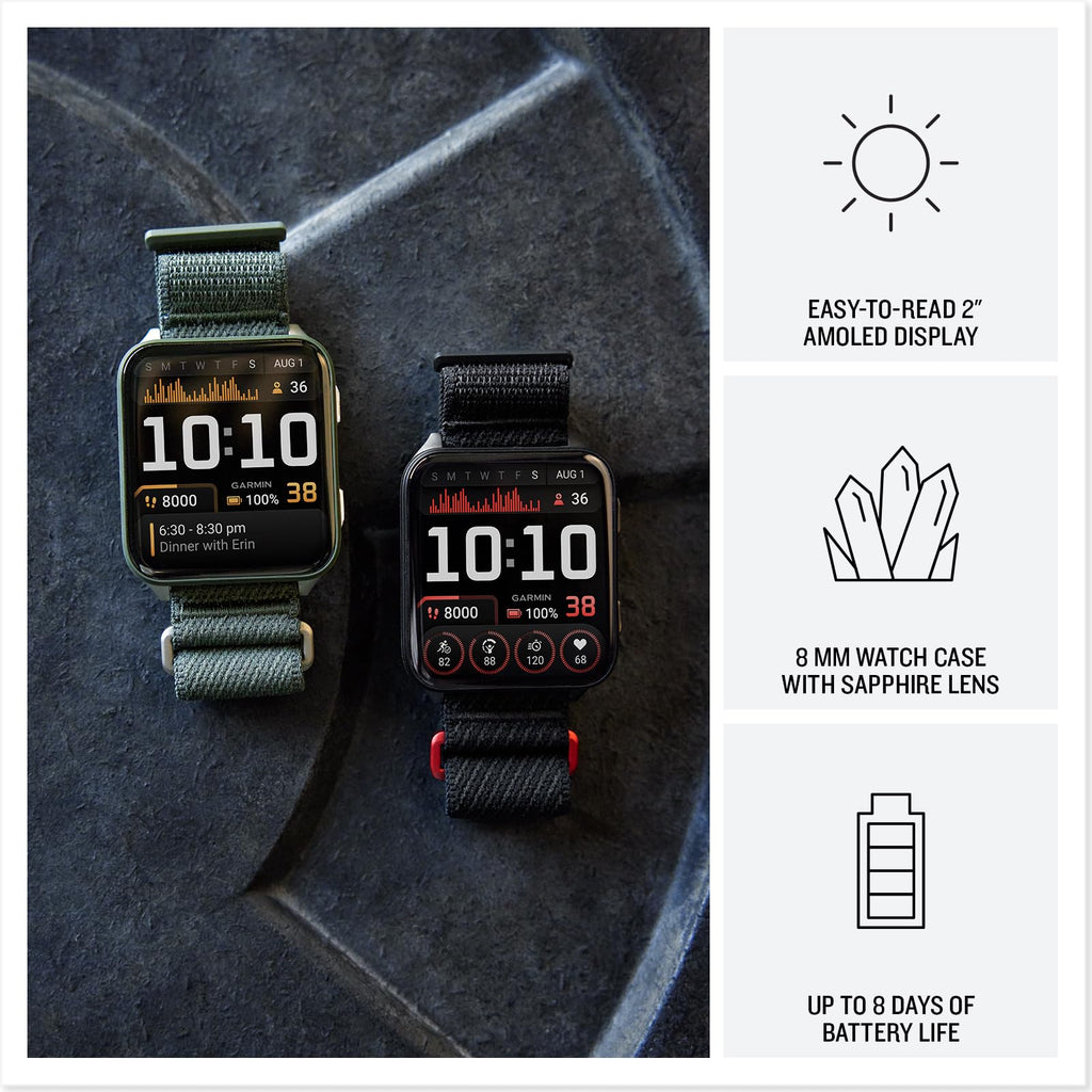 Garmin® Venu® X1, Thin and Lightweight GPS Smartwatch, AMOLED Display, Advanced Health and Fitness Features, Black with Slate Titanium