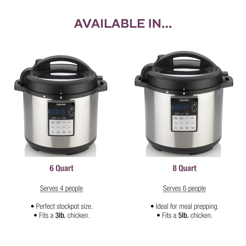 Zavor LUX LCD 6 Quart Multi-cooker with America's Test Kitchen Multicooker Perfection Cookbook, Stainless Steel