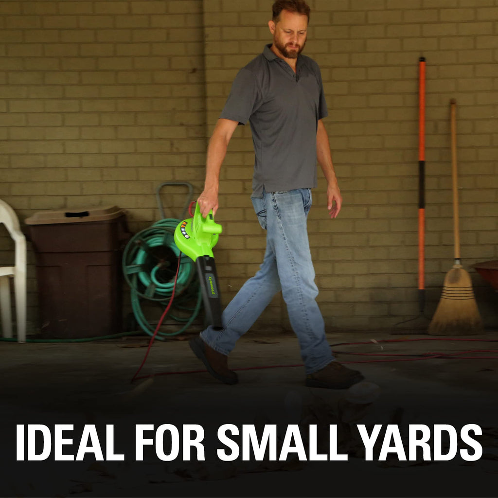 Greenworks 40V (230 MPH / 505 CFM) Cordless Brushless Leaf Blower/Vacuum with Bag, High Power, Lightweight & Quiet for Yard Debris Cleanup, Includes