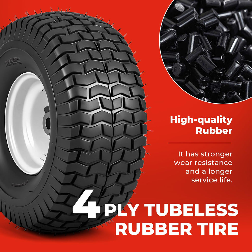 20x10.00-8 Lawn Mower Tires with Rim, 2-Pack