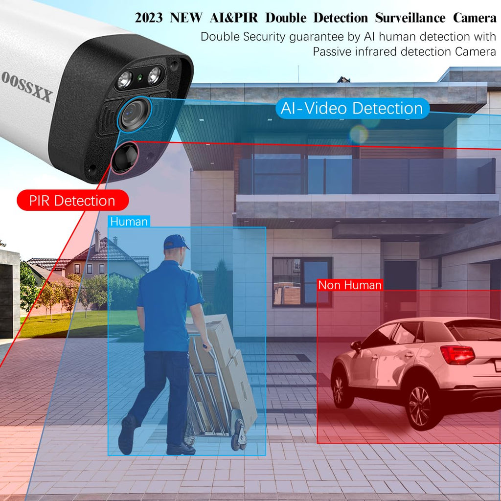 OOSSXX (4K/8.0 Megapixel & 130 Ultra Wide-Angle) 2-Way Audio PoE Outdoor Home Security Camera System Wired Outdoor Video Surveillance IP Cameras