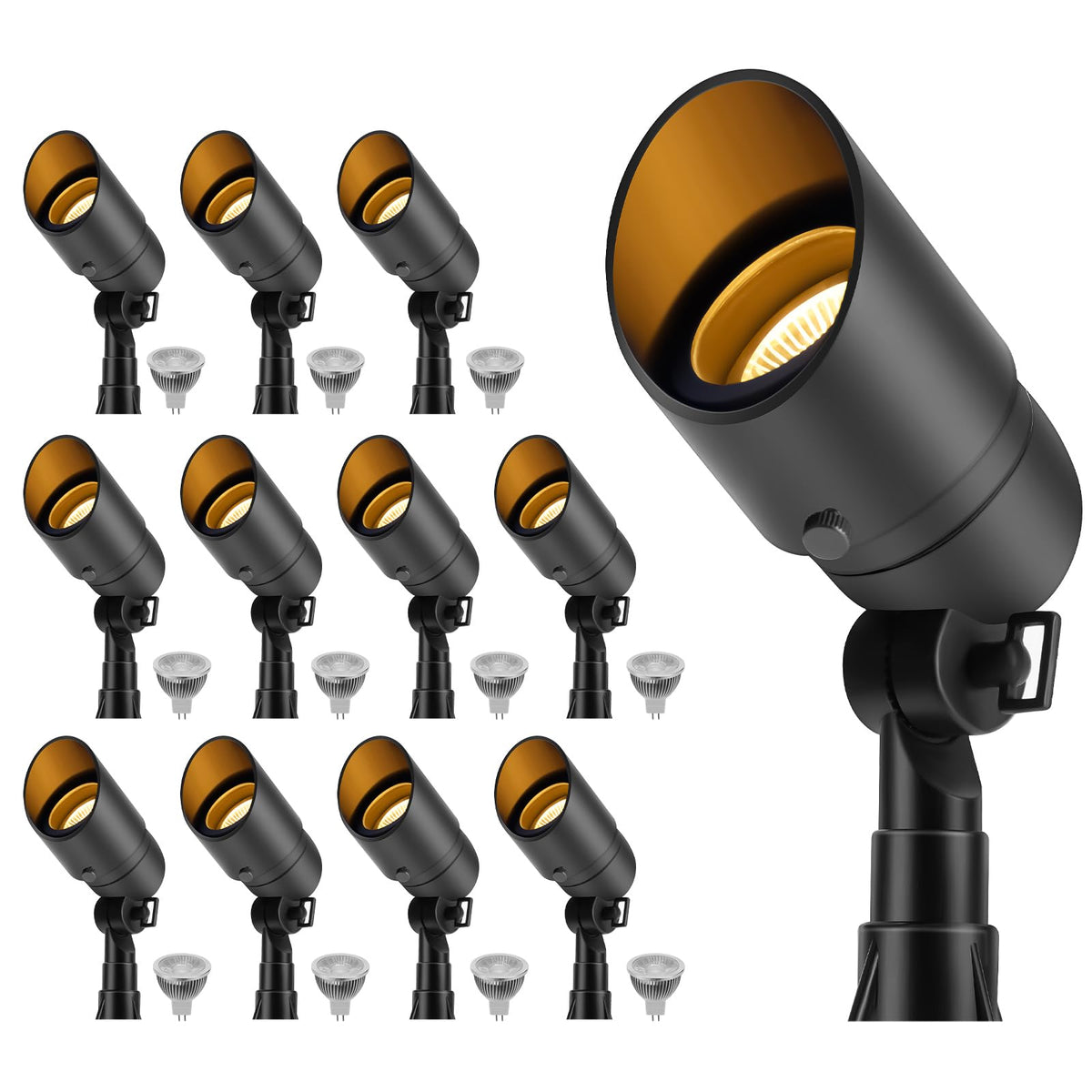 Gardencoin Low Voltage Landscape Spotlight, 12V LED Outdoor Landscape Lighting, Landscape Spot Lights Wired for Garden and Yard, Aluminum Up Lighting