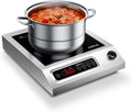 1800W Commercial Grade Electric Cooktop with 9 Power Levels - Electric Burner with EUROKERA Micro-Ceramic Panel, Infrared Cooktop with Timer, Safety