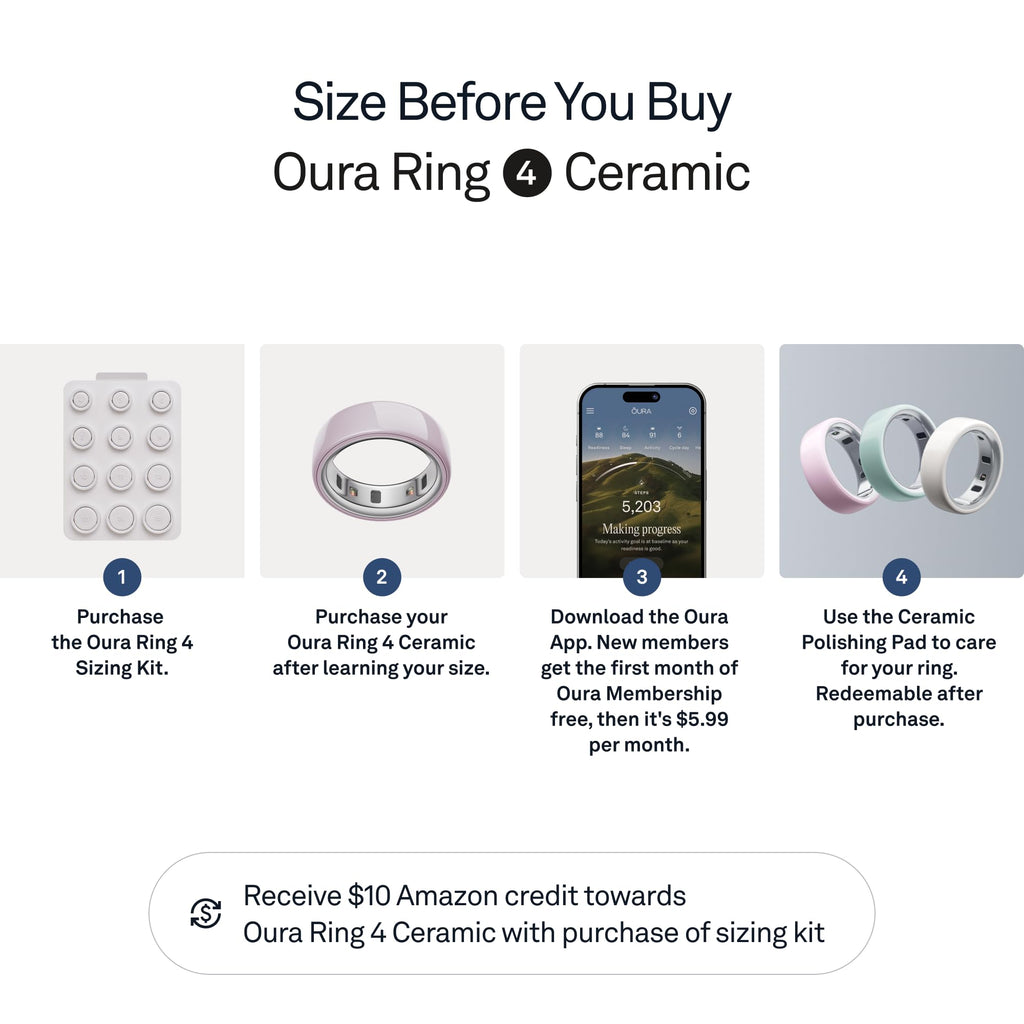 Oura Ring 4 Ceramic - Tide - Size 8 - Size Before You Buy