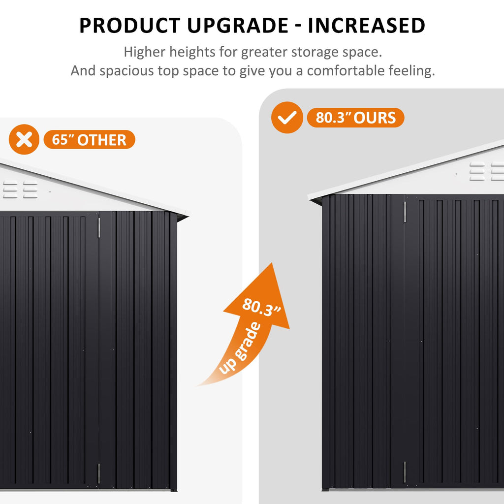 Polar Aurora 12x14 FT Outdoor Storage Shed, Garden Shed with Updated Frame Structure and Lockable Doors, Metal Tool Sheds for Backyard Garden Patio