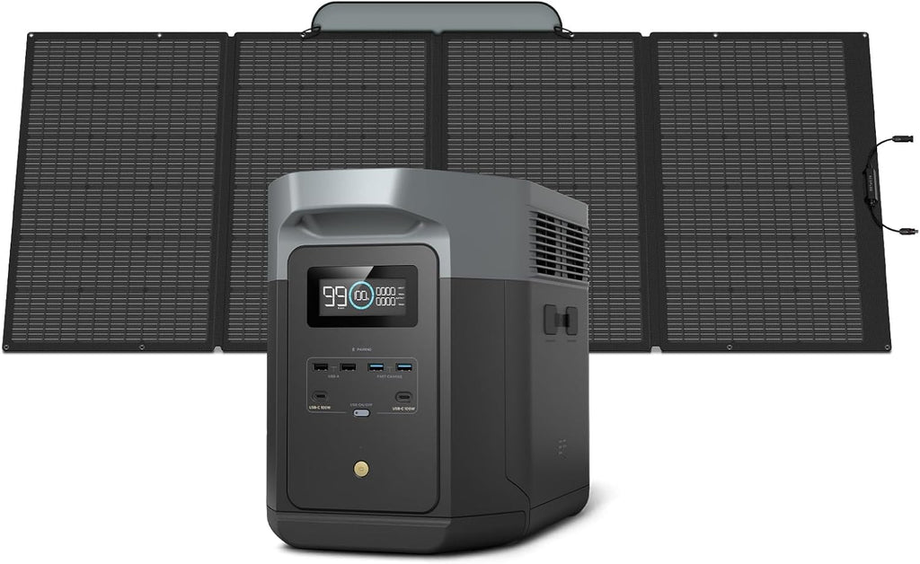 EF ECOFLOW Portable Power Station DELTA 3 Max, 2048Wh LiFePO4 Battery, Solar Generator (Solar Panel Optional), 3400W X-Boost Output, Ultra-Fast 0-80%