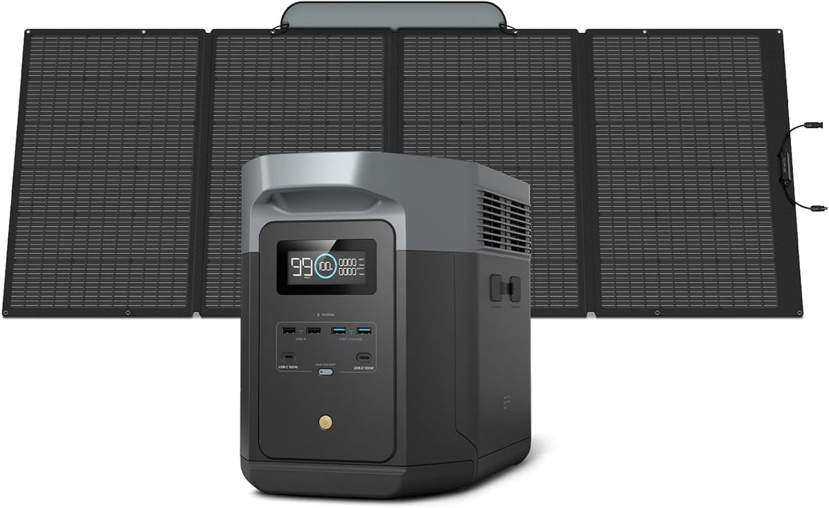 EF ECOFLOW Portable Power Station DELTA 3 Max, 2048Wh LiFePO4 Battery, Solar Generator (Solar Panel Optional), 3400W X-Boost Output, Ultra-Fast 0-80%