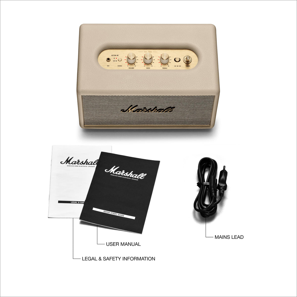 Marshall Acton III Bluetooth Home Speaker - Cream
